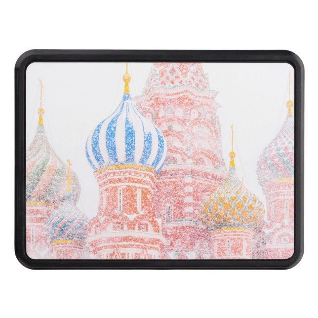 St Basil's Cathedral In Snowstorm Trailer Hitch Cover (Front)