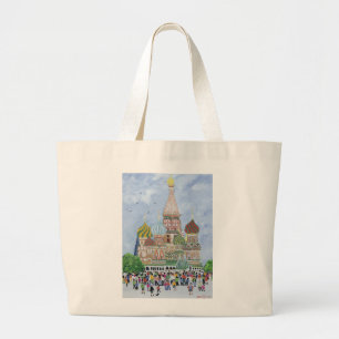 St. Basil's Cathedral Red Square 1995 Large Tote Bag