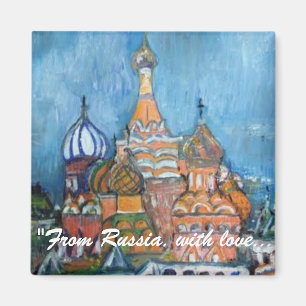 St Basil's, Moscou "De Russie..." Magnet
