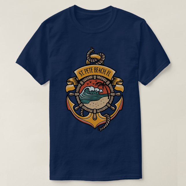 St Beach Florida West Coast Beaches Boating Fishin T-Shirt (Design Front)