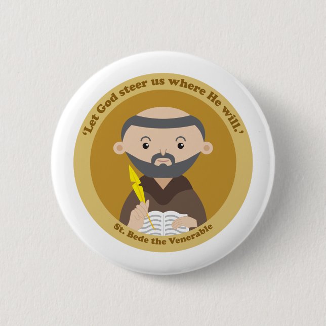 St. Bede the Venerable 2 Inch Round Button (Front)