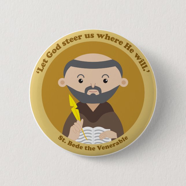 St. Bede the Venerable 2 Inch Round Button (Front)
