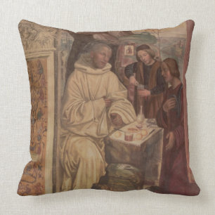 St. Benedict against a Landscape, from the Life o Throw Pillow