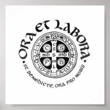 St. Benedict Calligraphy Poster