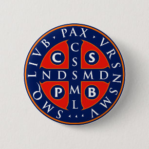St. Benedict Medal Design 2 Inch Round Button
