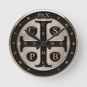 St. Benedict Medal Round Clock