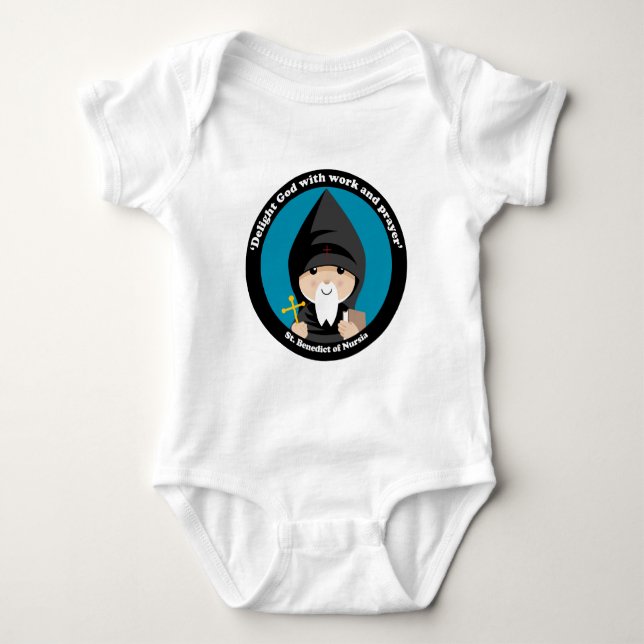St Benedict of Nursia Baby Bodysuit (Front)