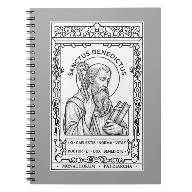 St. Benedict of Nursia Catholic Saint Father  Notebook (Front)