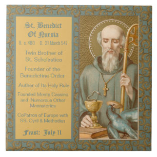 St. Benedict of Nursia (JM 07) Tile