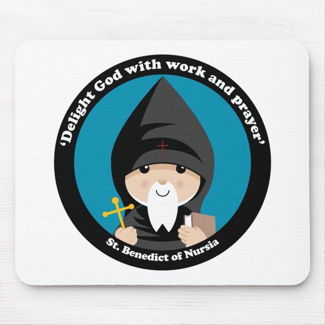 St Benedict of Nursia Mouse Pad (Front)