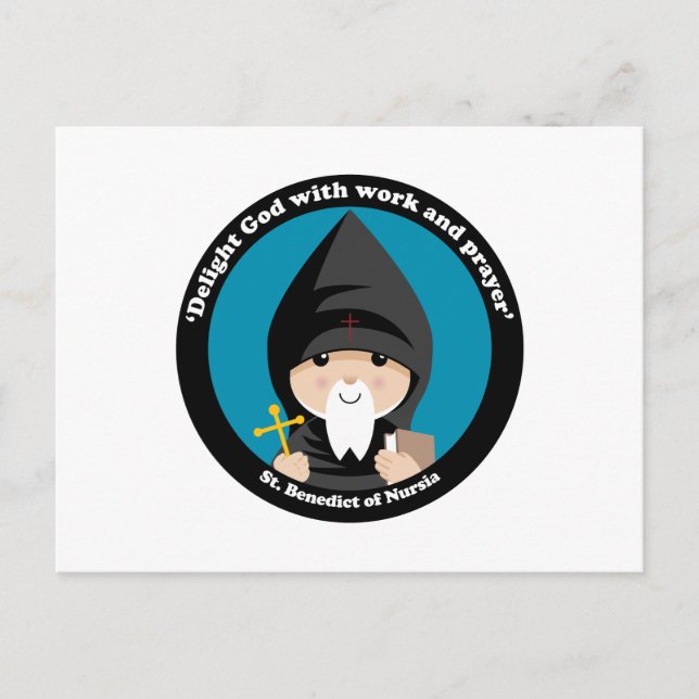 St Benedict of Nursia Postcard (Front)