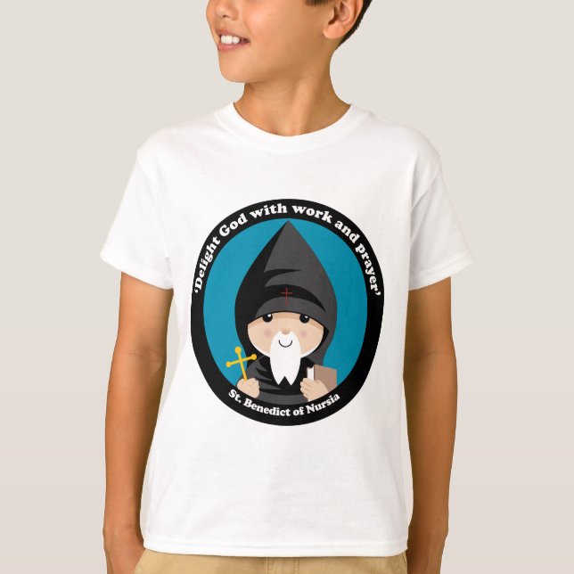 St Benedict of Nursia T-Shirt (Front)