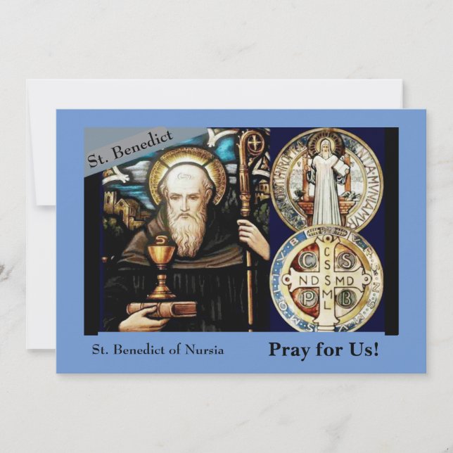 St. Benedict of NursiaFolded Greeting Card (Front)
