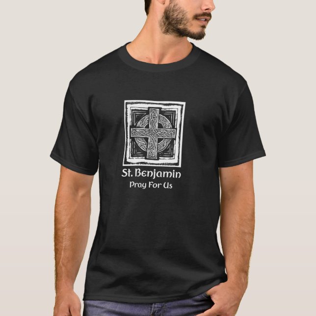 St. Benjamin Catholic Cross T-Shirt (Front)