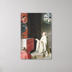 St. Bernard and the Virgin Canvas Print