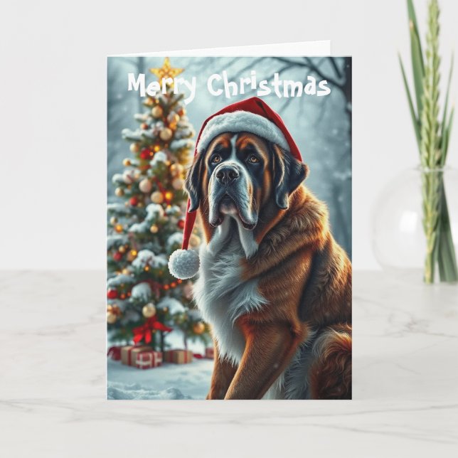 St Bernard Christmas  Card (Front)
