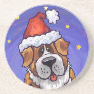 St. Bernard Christmas Coaster