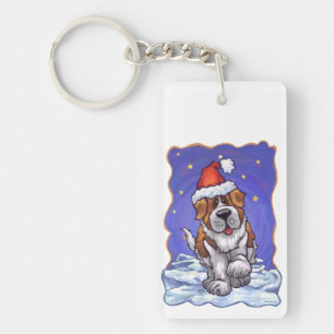 St. Bernard Christmas Keychain