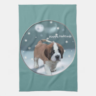 St Bernard Christmas Kitchen Towel