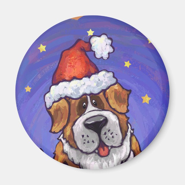 St. Bernard Christmas Magnet (Front)