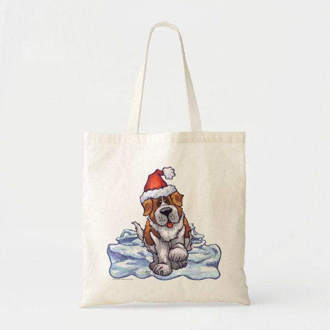 St. Bernard Christmas Tote Bag (Front)