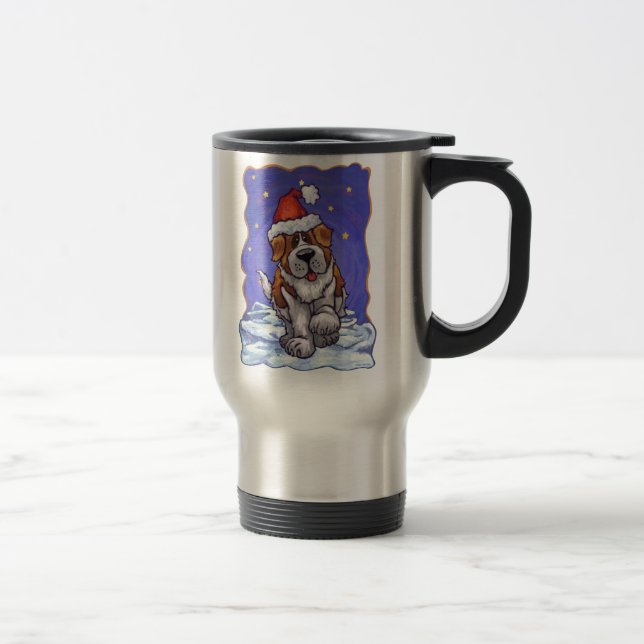 St. Bernard Christmas Travel Mug (Right)