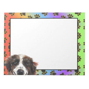 St. Bernard colourful dog paw pattern  Notepad