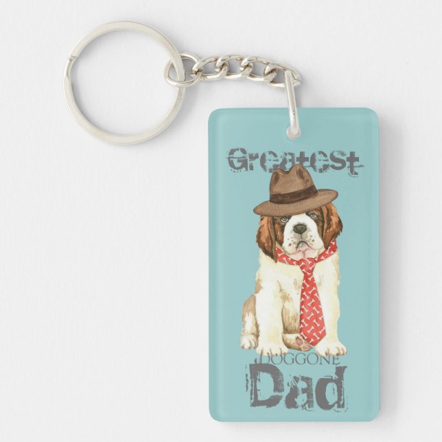 St. Bernard Dad Keychain (Front)