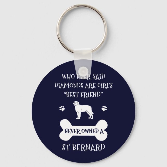 St Bernard Dog Best Friend Keychain (Front)