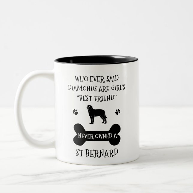 St Bernard Dog Best Friend Two-Tone Coffee Mug (Left)