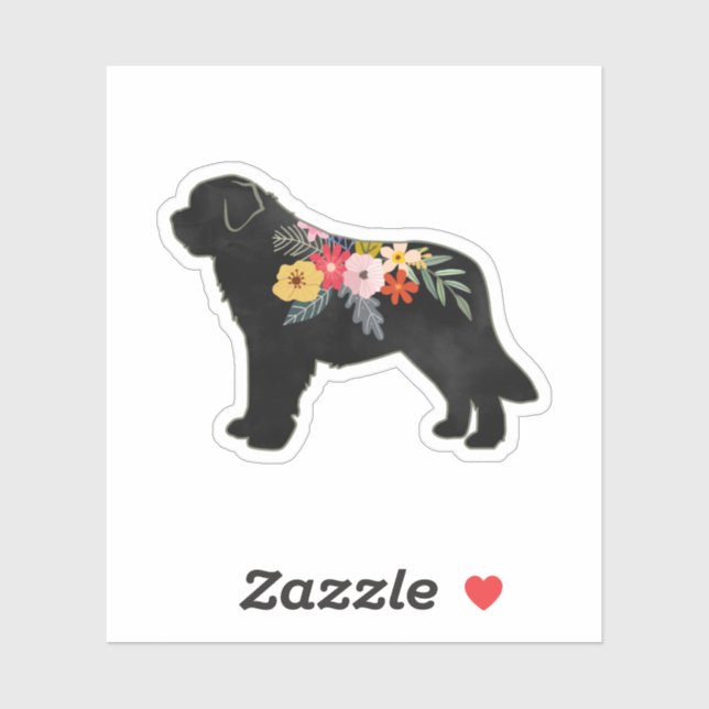 St Bernard Dog Breed Boho Floral Silhouette (Sheet)