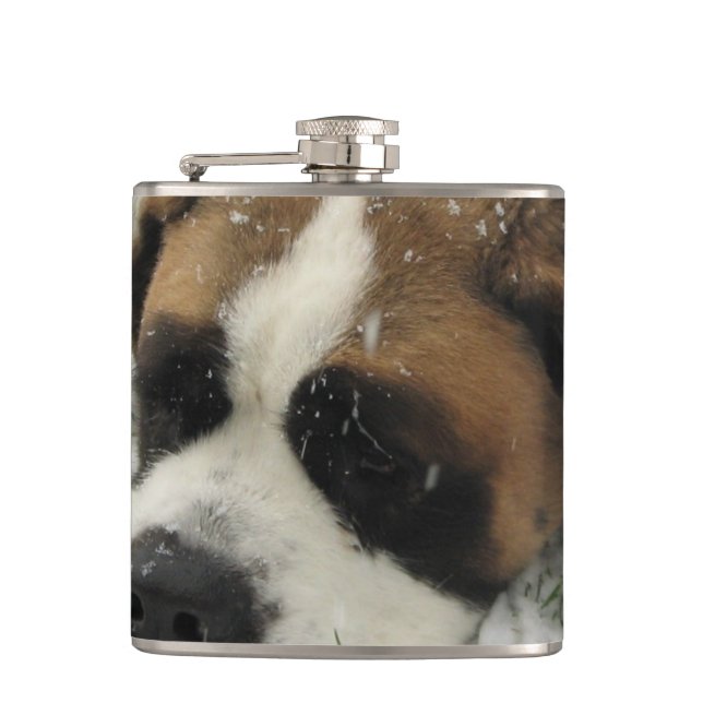 St Bernard Dog Hip Flask (Front)