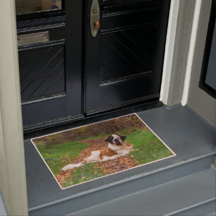 St Bernard dog in Autumn Doormat