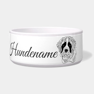 St. Bernard Dog Line Art personalized bowl