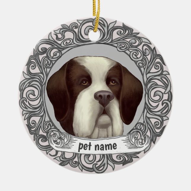 St Bernard Dog Loving Memory ornament (Front)