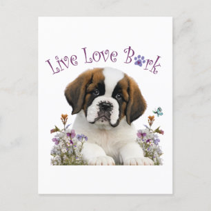 St. Bernard Dog Mom Floral Postcard