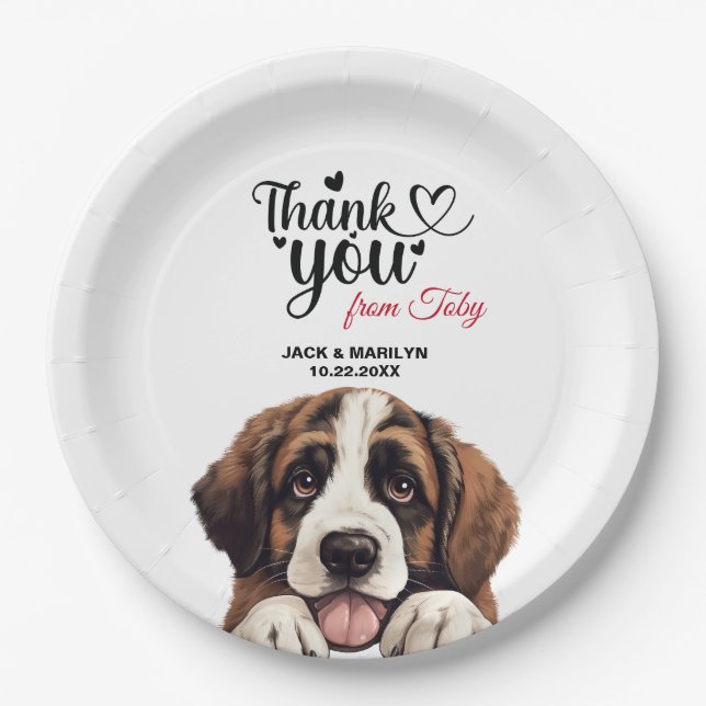 St. Bernard Dog Paper Plate (Front)