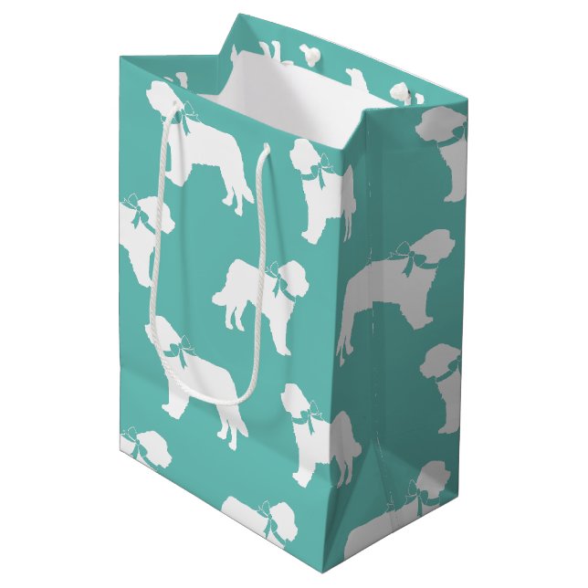 St. Bernard Dog Puppy Medium Gift Bag (Front Angled)