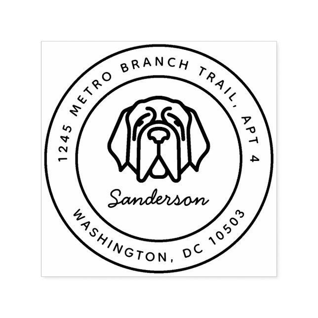 St. Bernard Dog Return Address Stamp Self-Inking (Design)