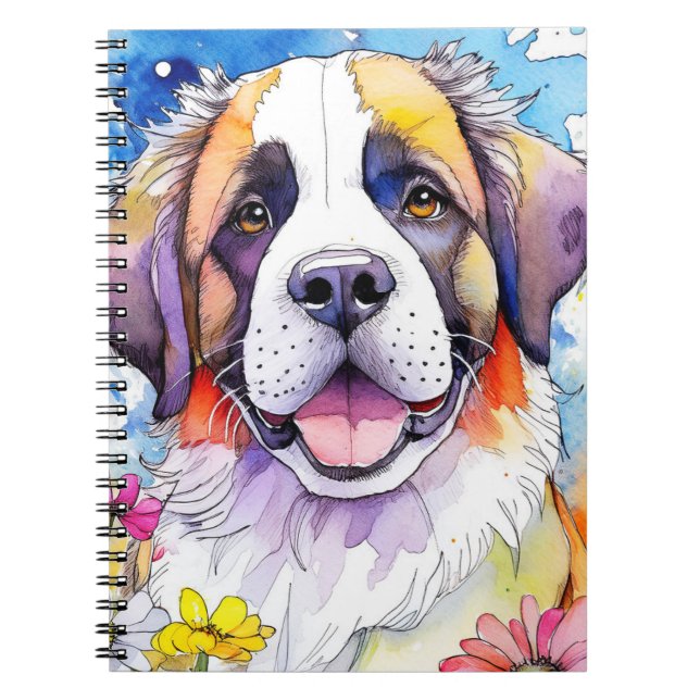 St. Bernard Dog Spiral Notebook (Front)