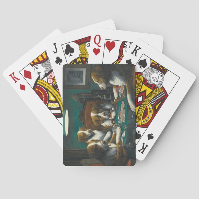 St Bernard Dogs Playing Poker Cards (Back)