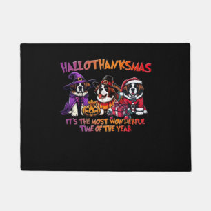 St. Bernard Halloween Thanksgiving Christmas Class Doormat