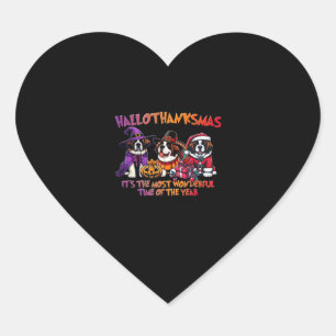 St. Bernard Halloween Thanksgiving Christmas Class Heart Sticker