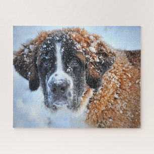 St Bernard in the Snow Jigsaw Puzzle