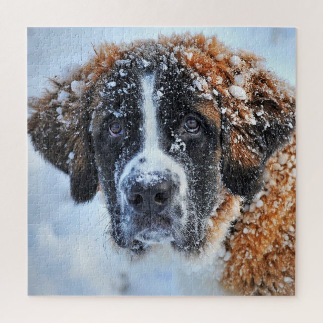 St Bernard in the Snow  Jigsaw Puzzle (Vertical)