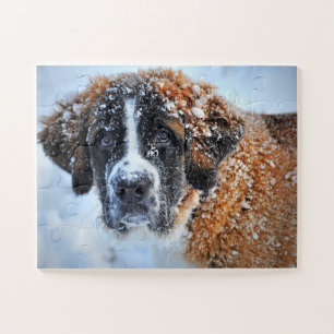 St Bernard in the Snow Jigsaw Puzzle