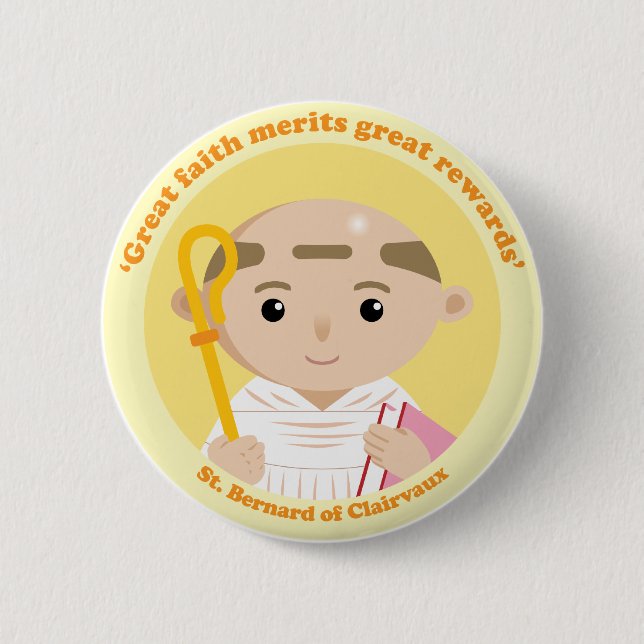 St. Bernard of Clairvaux 2 Inch Round Button (Front)