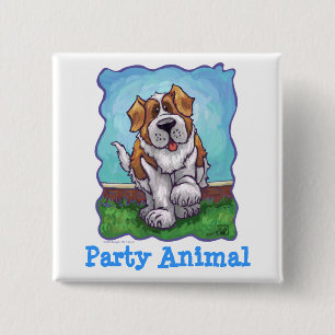 St. Bernard Party Centre 2 Inch Square Button