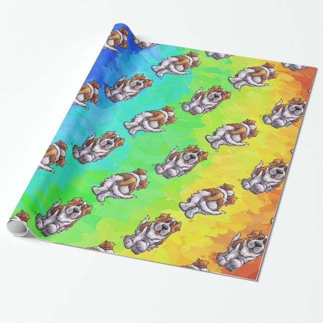 St. Bernard Patterns Wrapping Paper (Unrolled)