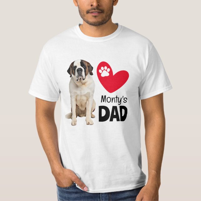 St Bernard Personalized Dad T-Shirt (Front)